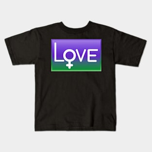 LOVE with female symbol Womens Right suffragette Kids T-Shirt